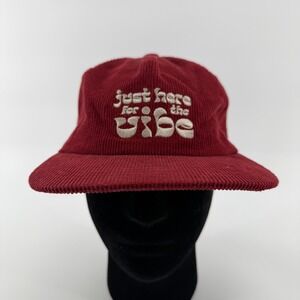 Flylow Snapback Hat Unisex OSFM Burgundy Corduroy Just Here For The Vibe Cap Ski